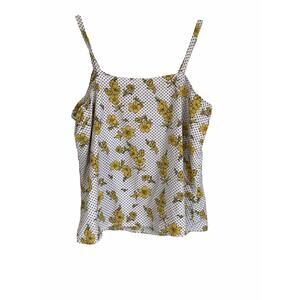 White Polka Dot Floral Camisole Tank Top